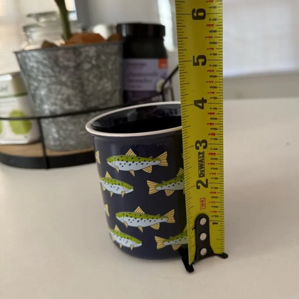 Fish Patterned Navy Mug - Picture 3 of 4